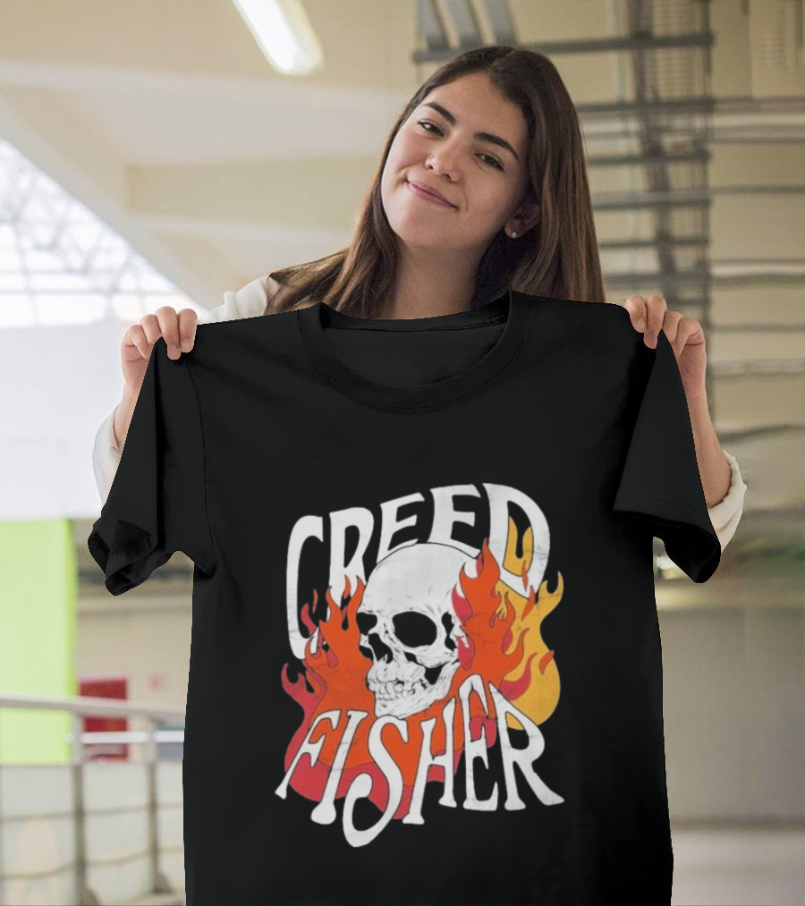 Creed Fisher Skull Flames Fire T-Shirt