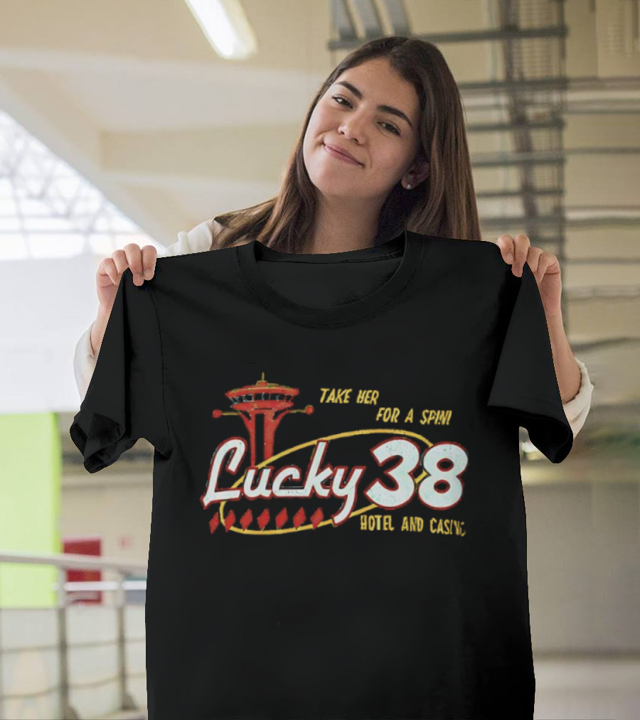 Lucky 38 Hotel And Casino Take Her For A Spin Tower T-Shirt