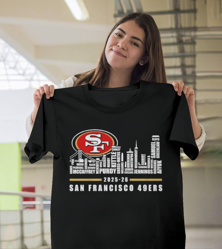 San Francisco 49ers 2025 26 SF Skyline Iconic Football Team T-Shirt