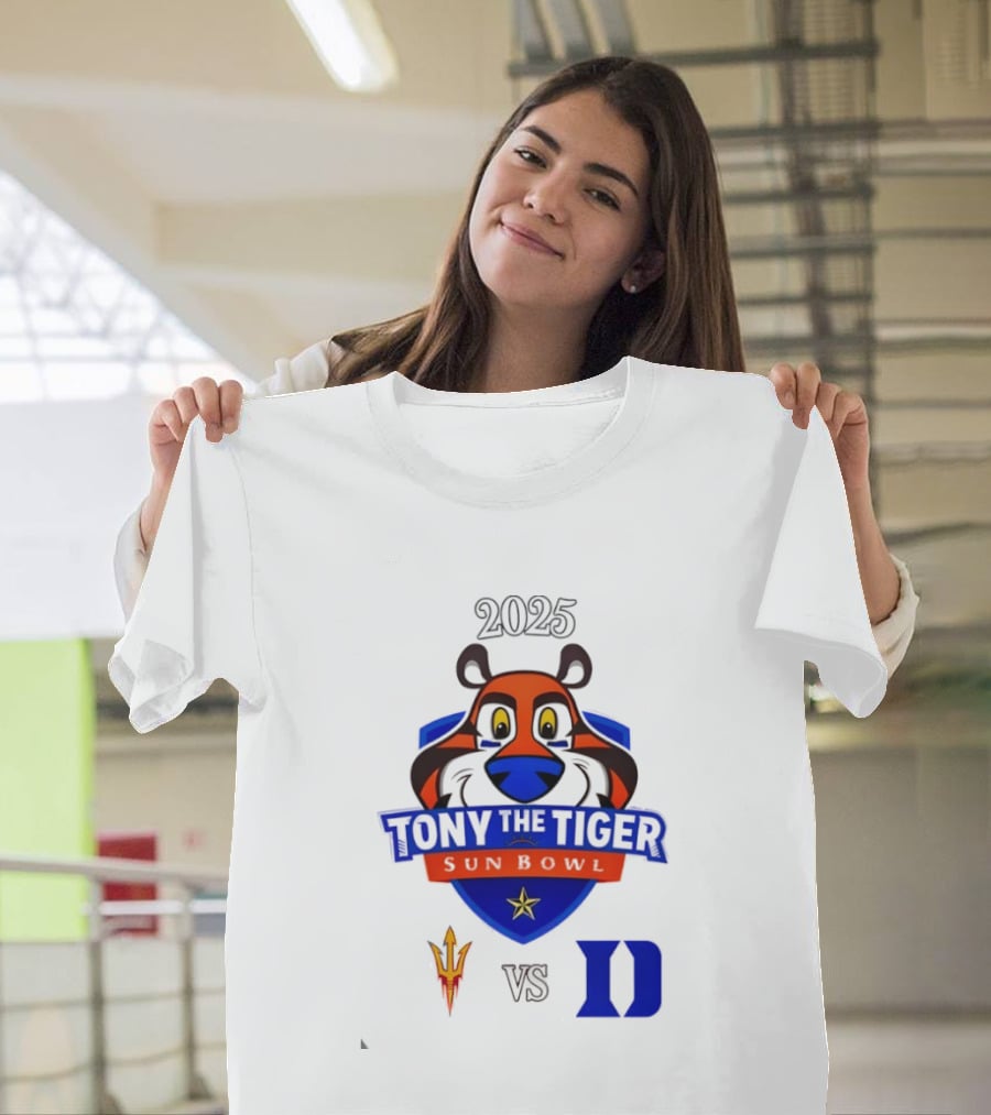 Arizona State Sun Devils Vs Duke Blue Devils 2025 Tony The Tiger Sun Bowl College Football Game T-Shirt