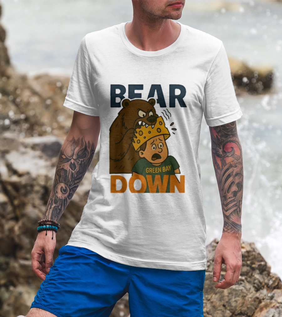 Bear Down Green Bay Packers Rivalry Cheesy Confrontation T-Shirt