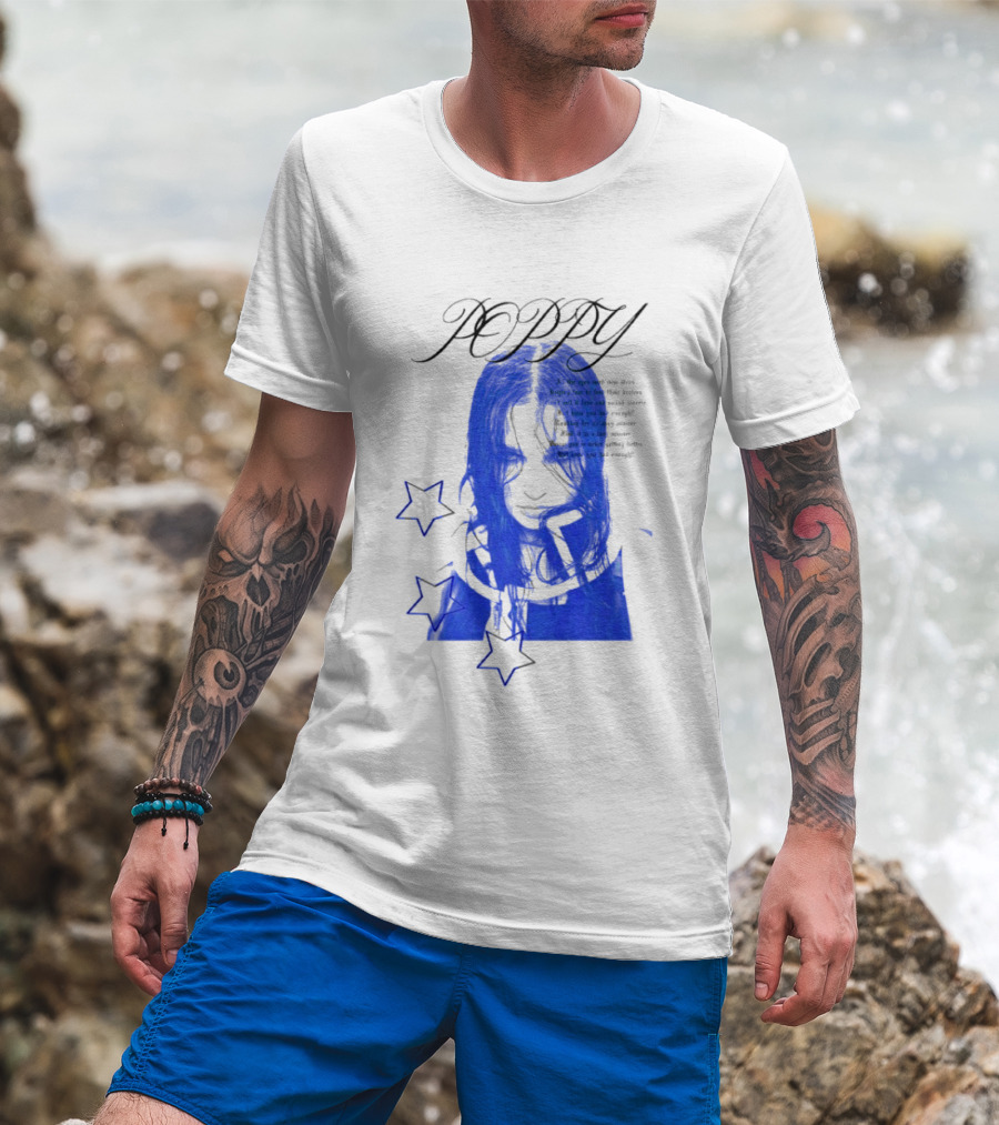 Poppy Blue Face With Stars T-Shirt