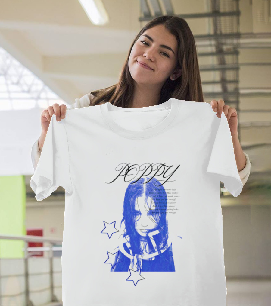 Poppy Blue Face With Stars T-Shirt