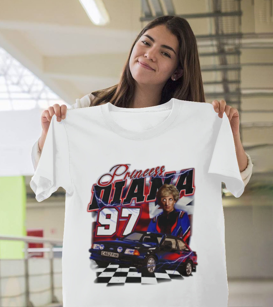 Princess Diana 97 Racer Car Union Jack T-Shirt