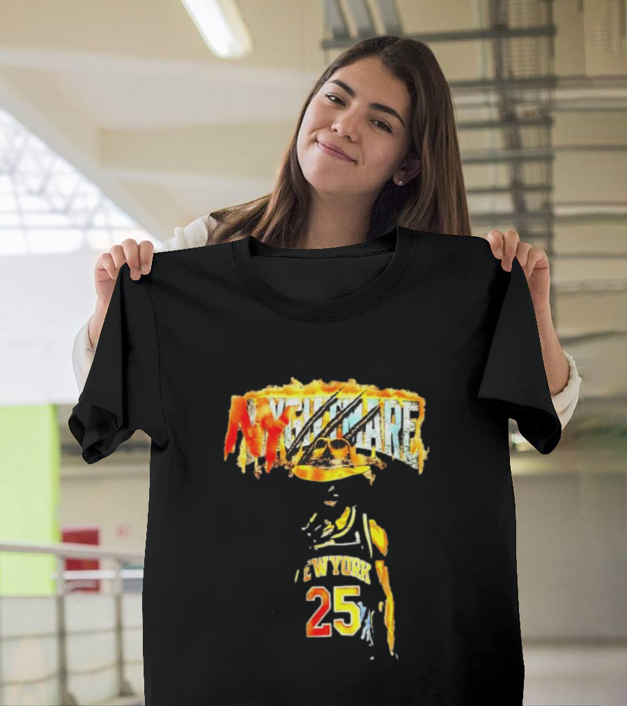 Jalen Brunson New York 25 Ny Nightmare Freddy Krueger T-Shirt