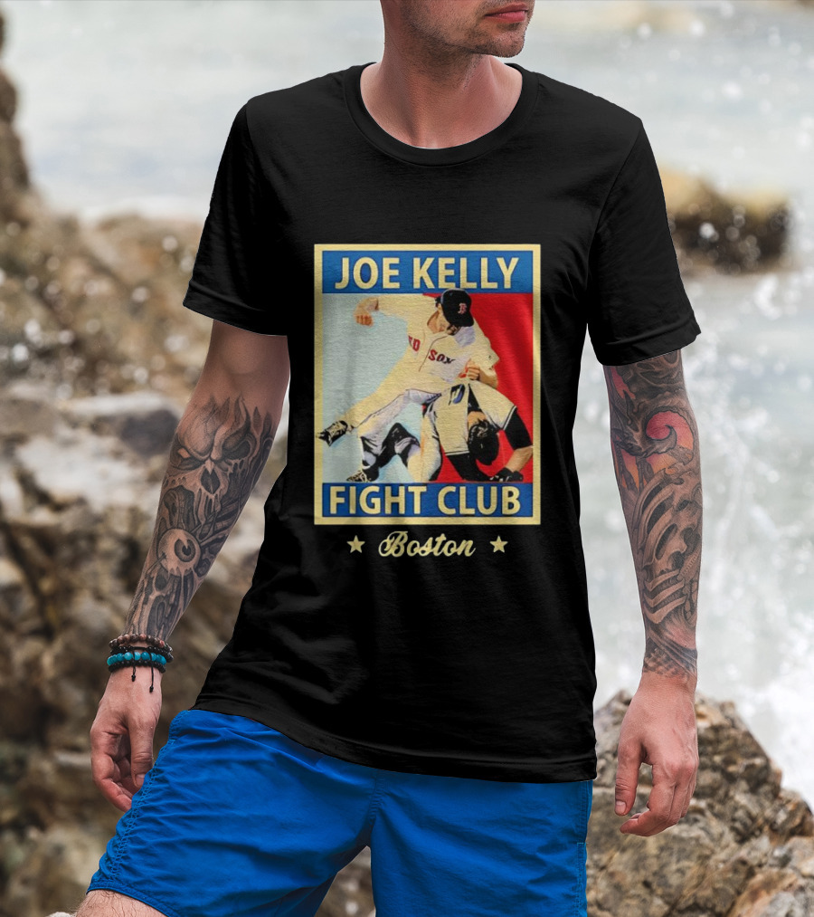 Joe Kelly Fight Club Boston Red Sox Baseball Action T-Shirt