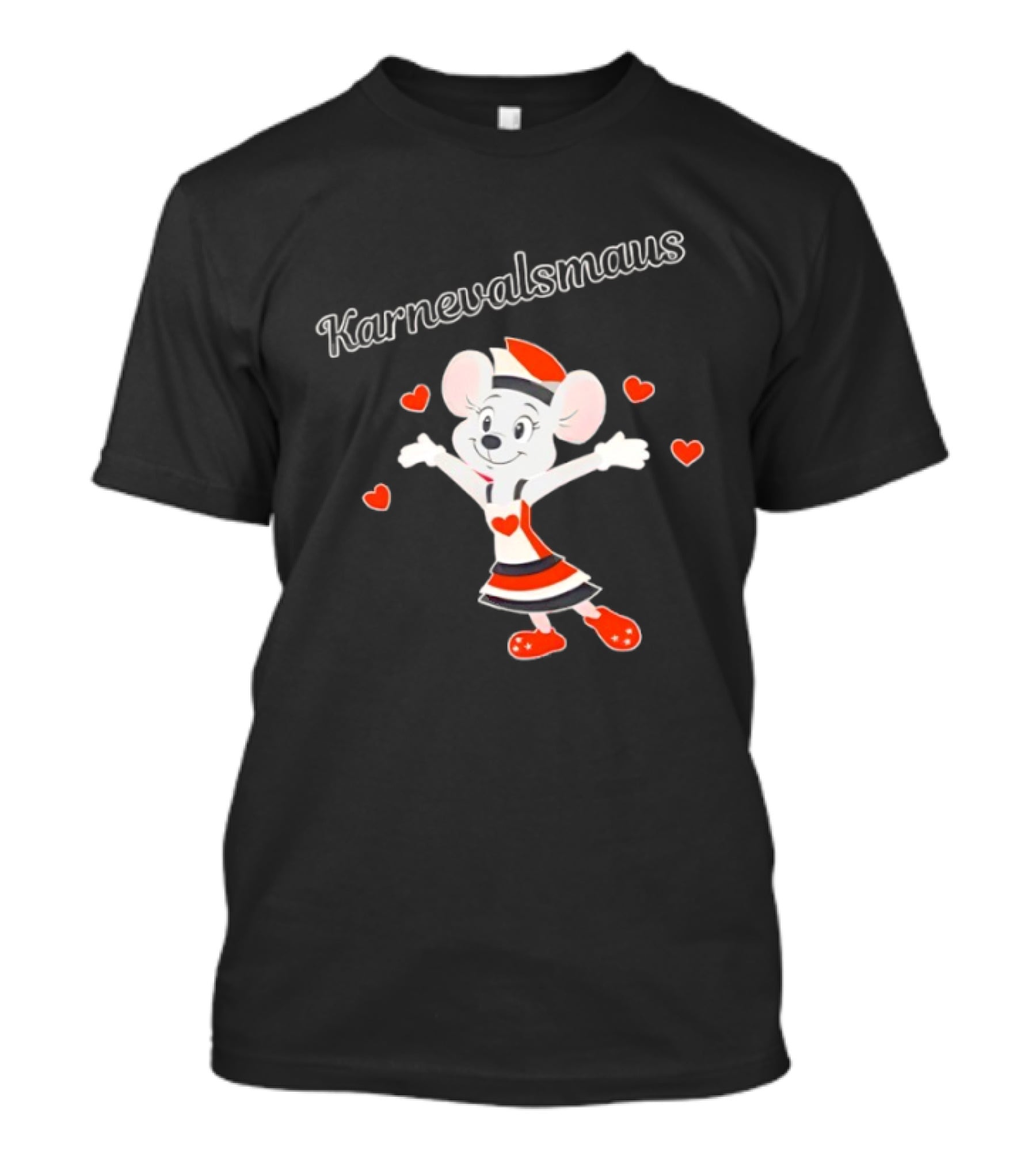Karnevalsmaus Festive Mouse With Hearts T-Shirt