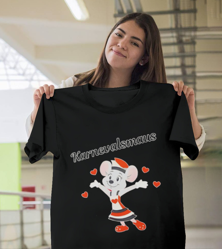 Karnevalsmaus Festive Mouse With Hearts T-Shirt
