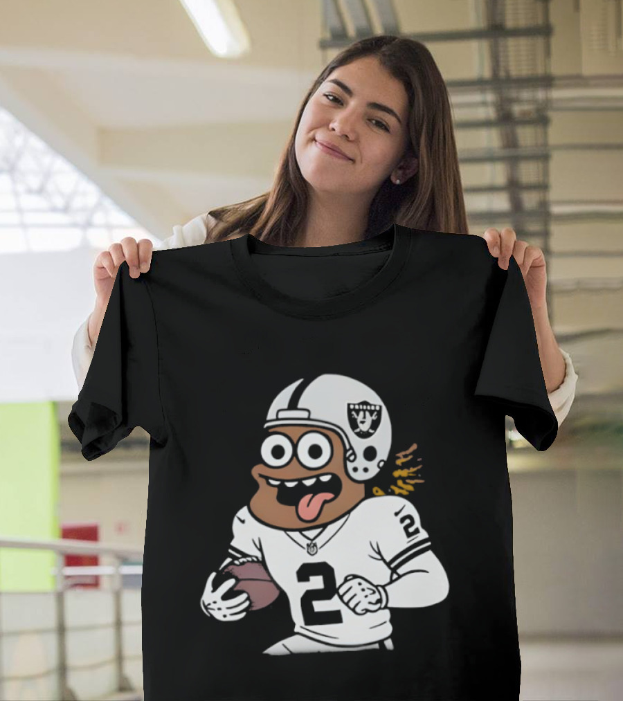 Las Vegas Raiders Ashton Jeanty Cartoon Number 2 Football Player T-Shirt