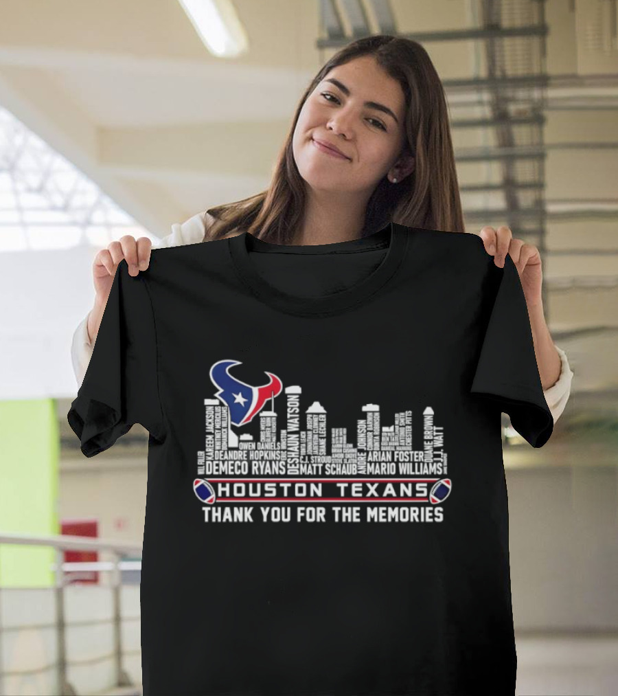 Houston Texans City Skyline Thank You For The Memories T-Shirt