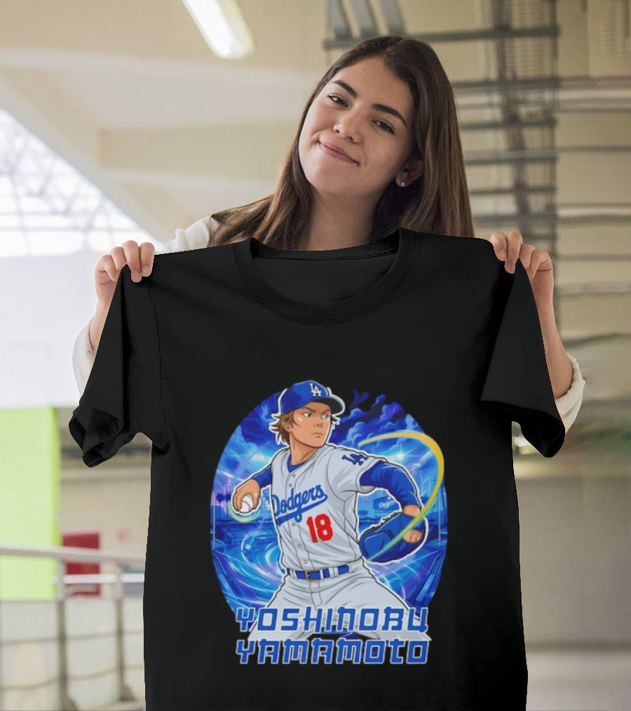 Los Angeles Dodgers Yoshinobu Yamamoto Anime Pitcher T-Shirt