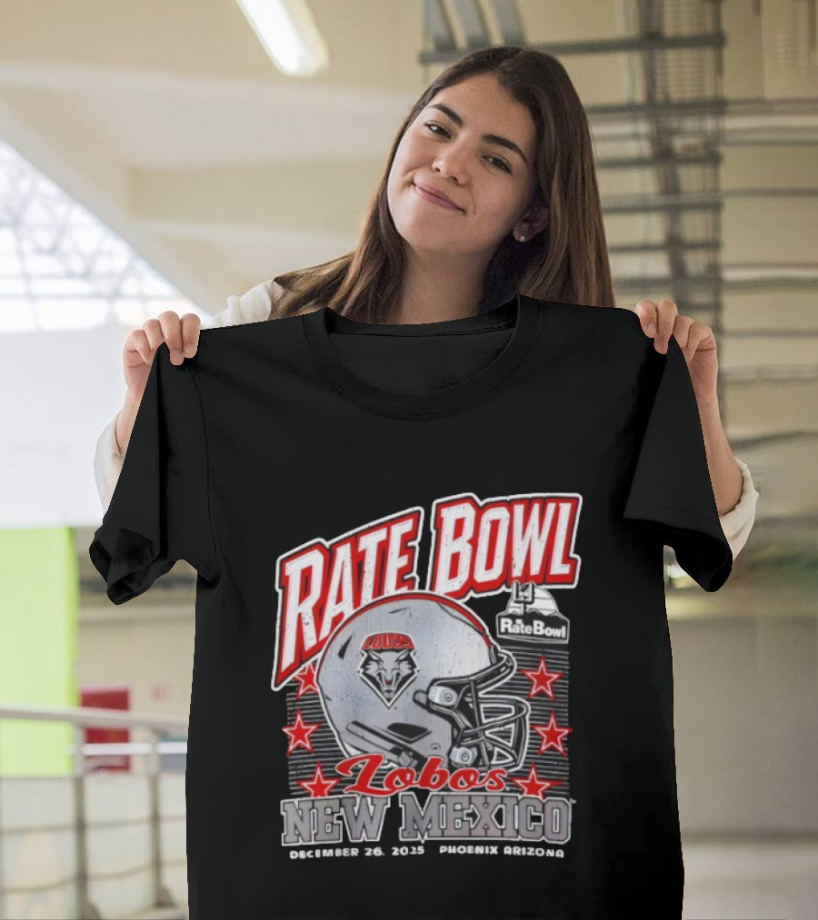 Rate Bowl 2025 New Mexico Lobos Vintage Helmet December 26 Phoenix Arizona T-Shirt