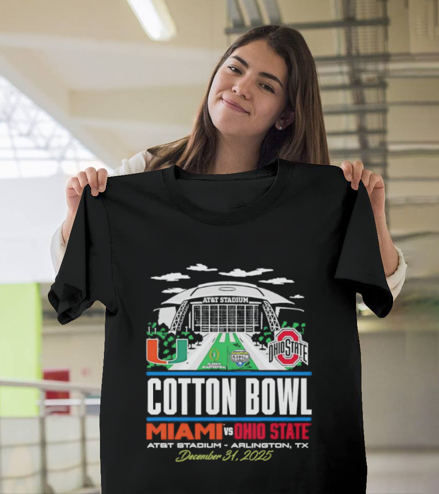 Miami Ohio State Cotton Bowl AT&T Stadium Arlington Texas December 31 2025 T-Shirt