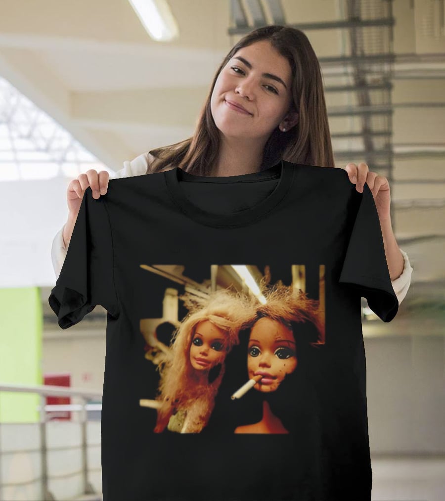 Distressed Dolls With Cigarette Urban Aesthetic T-Shirt