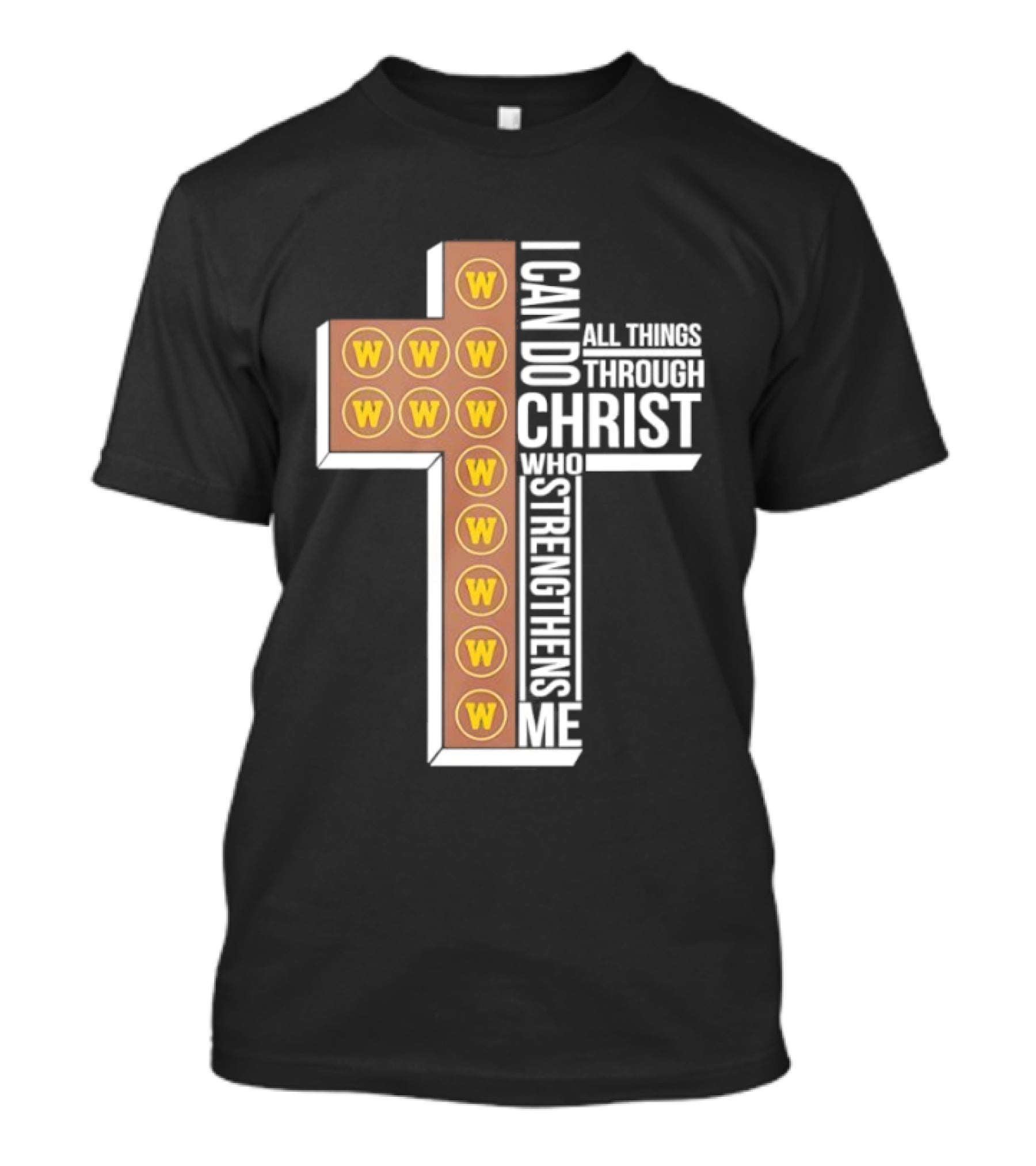 San Diego Padres W Logo Cross I Can Do All Things Through Christ Who Strengthens Me T-Shirt
