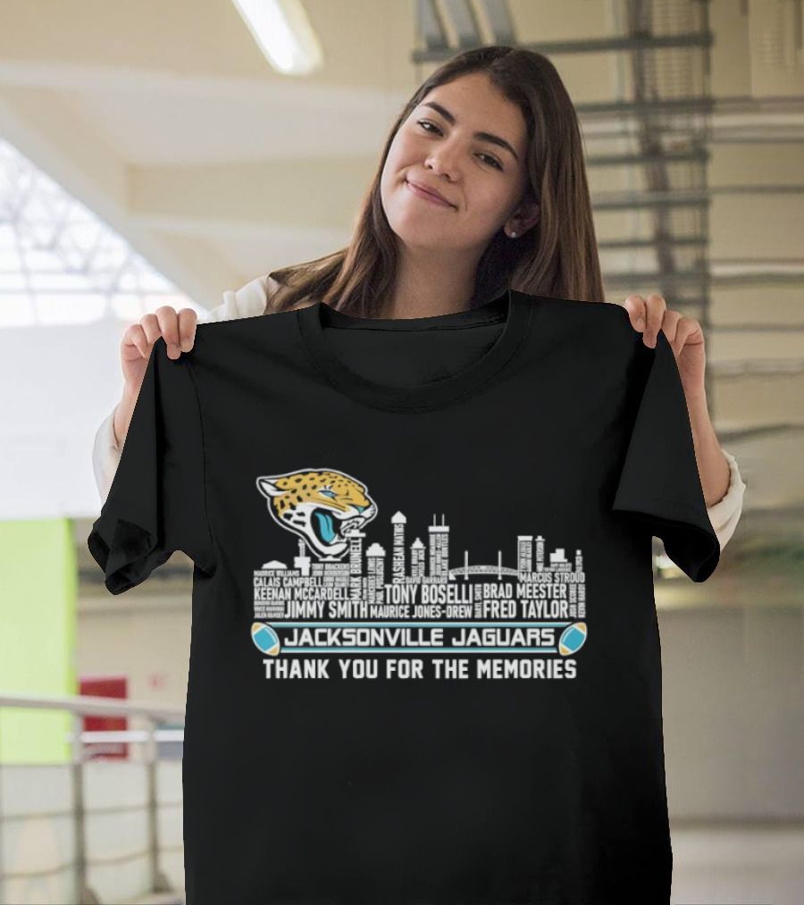 Jacksonville Jaguars City Skyline Thank You For The Memories T-Shirt