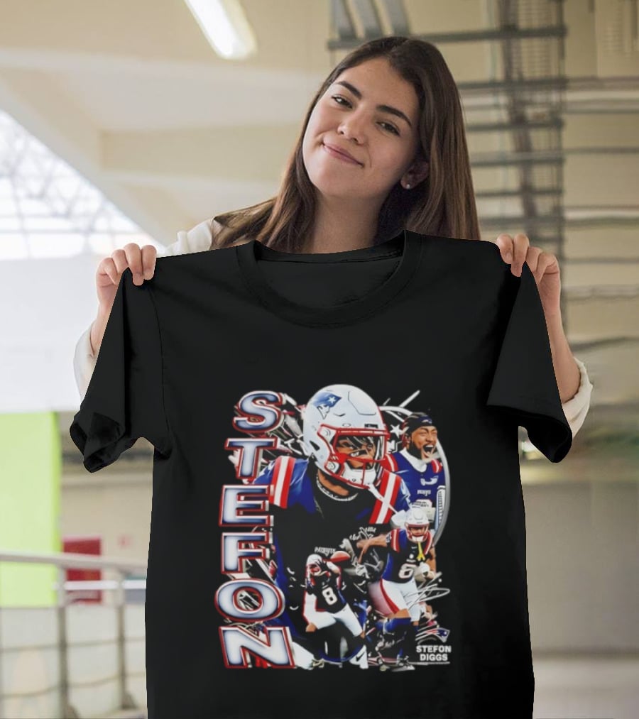 Stefon Diggs New England Style Patriots Fan Collection T-Shirt