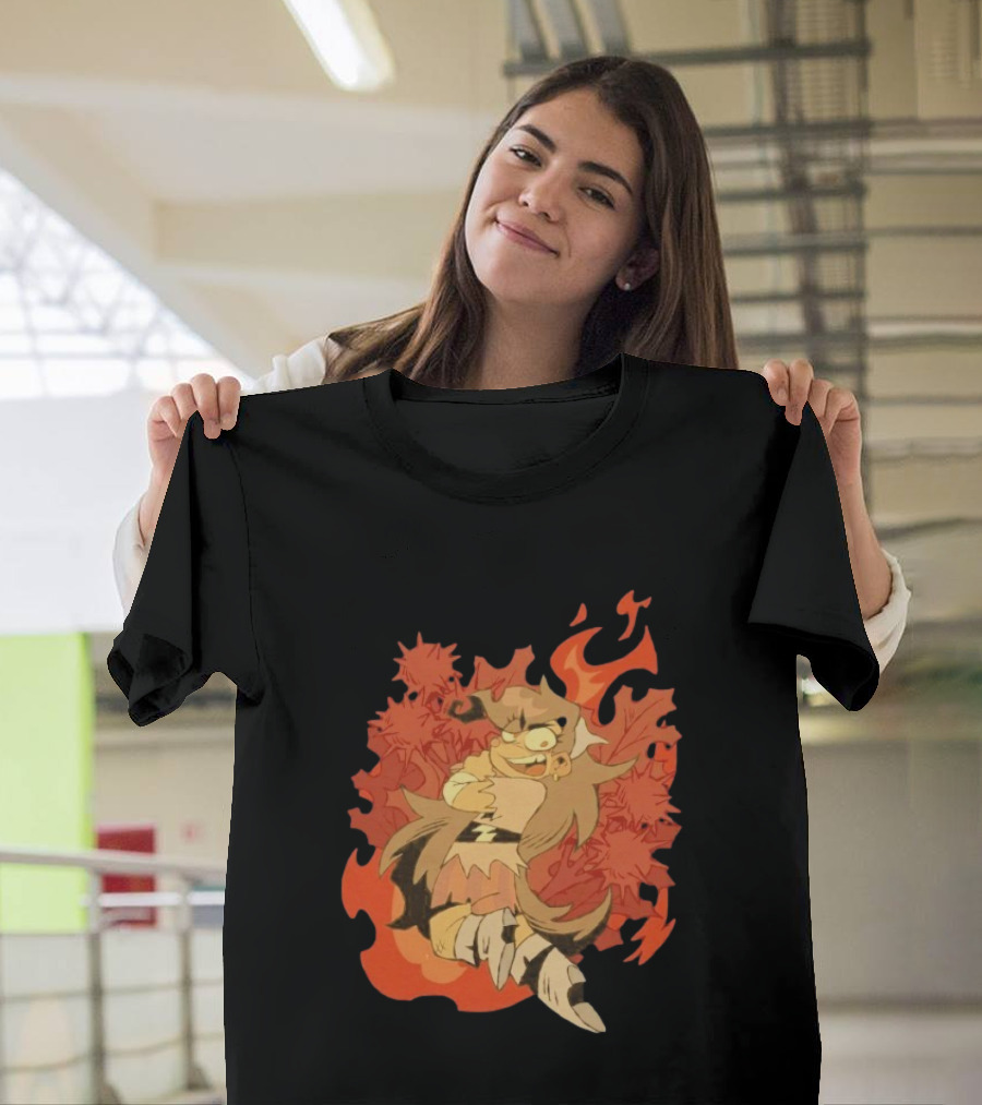 Zeddyzi Ramshackle Vinnie Vibes Flame Character Art Anime T-Shirt