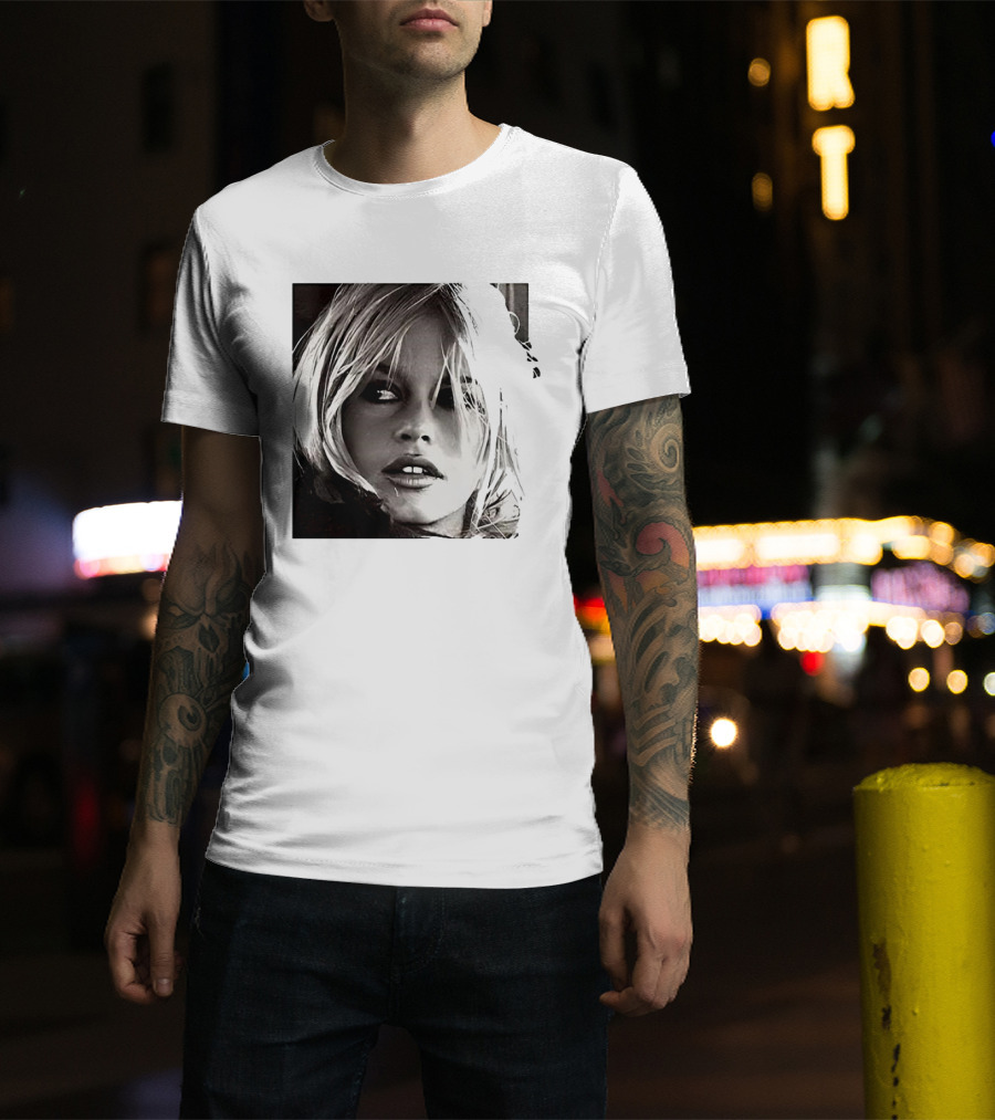 Brigitte Bardot Iconic Black And White T-Shirt