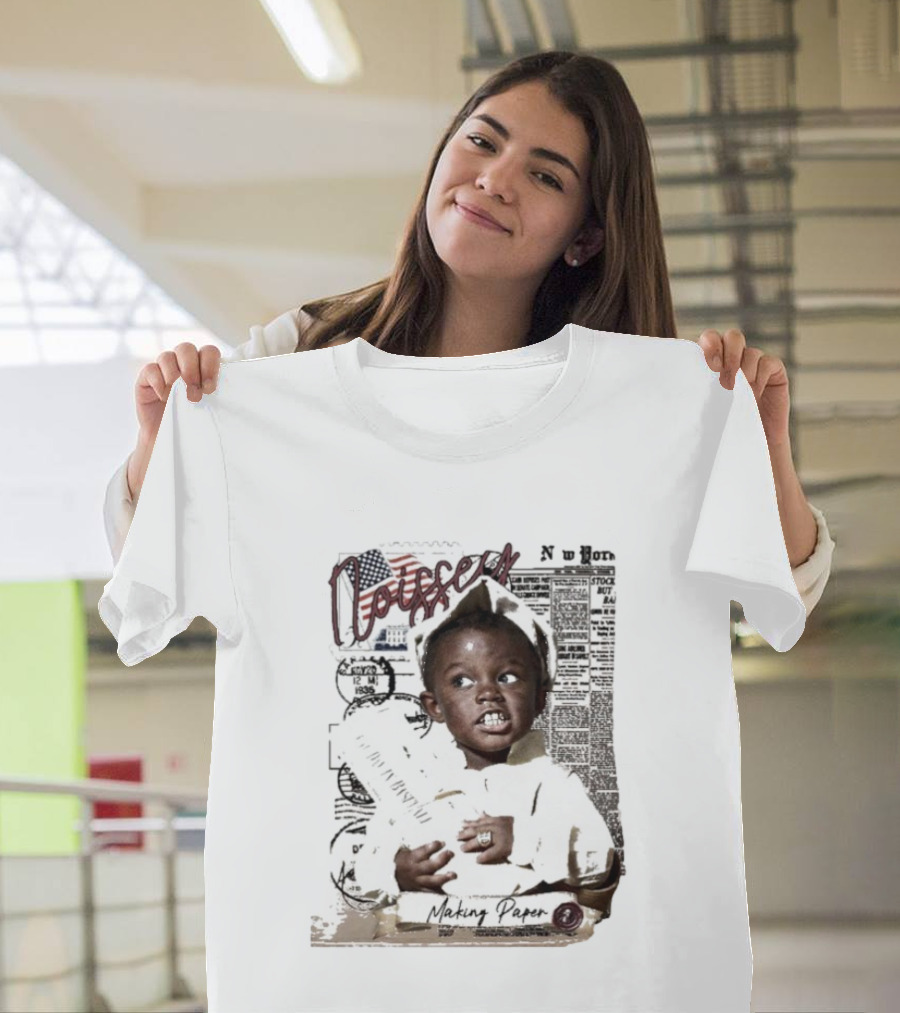 Noissey Making Paper Newsboy Kid Vintage American Newspaper 1935 T-Shirt