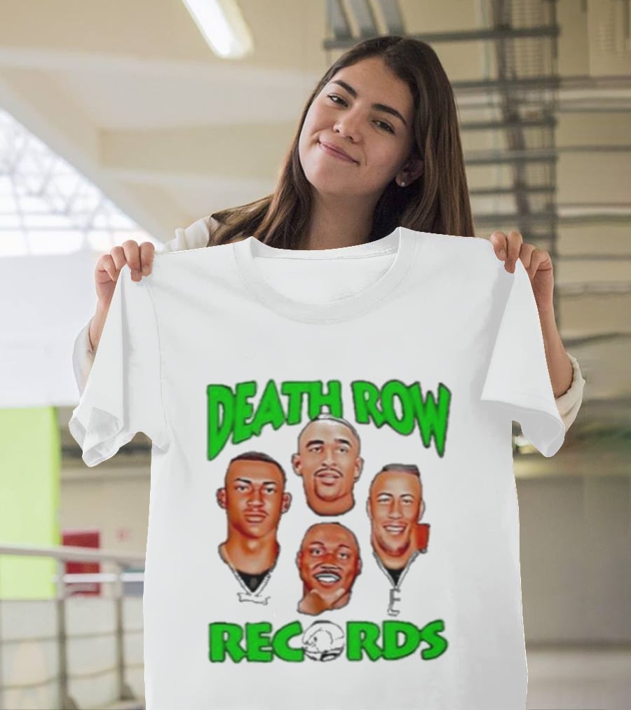 Philadelphia Eagles Philly X Death Row Records AJ Brown Jalen Hurts Devonta Smith Saquon Barkley Faces T-Shirt
