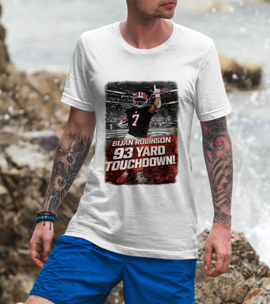 Bijan Robinson 93 Yard Touchdown Falcons Beat Rams Week 17 NFL 2025 T-Shirt