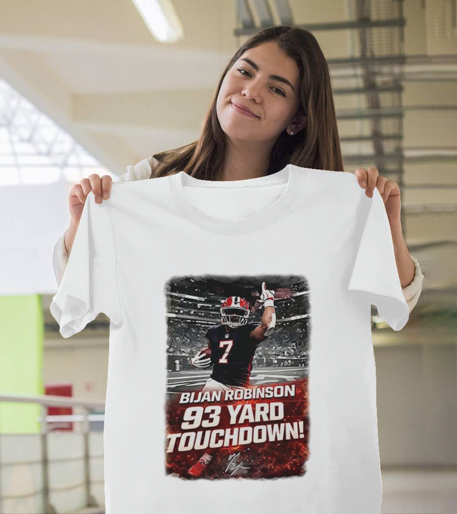 Bijan Robinson 93 Yard Touchdown Falcons Beat Rams Week 17 NFL 2025 T-Shirt