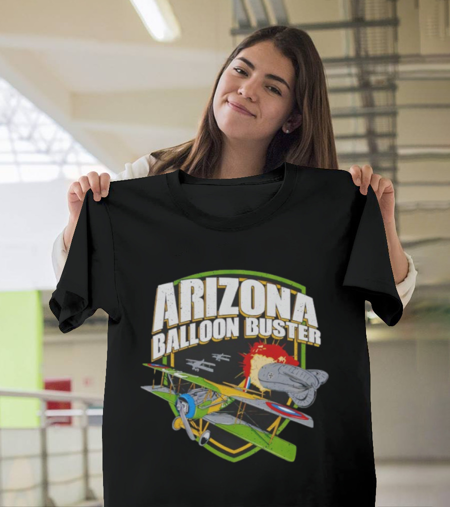 Arizona Balloon Buster Vintage Biplane Battle Explosion Scene T-Shirt