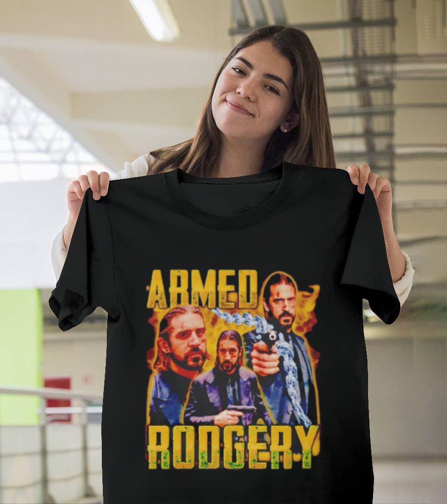 Armed Rodgery Action Movie Inspired Design With Chain And Gun T-Shirt