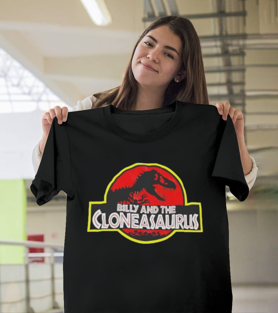 Billy And The Cloneasaurus Dinosaur Silhouette Comedy T-Shirt