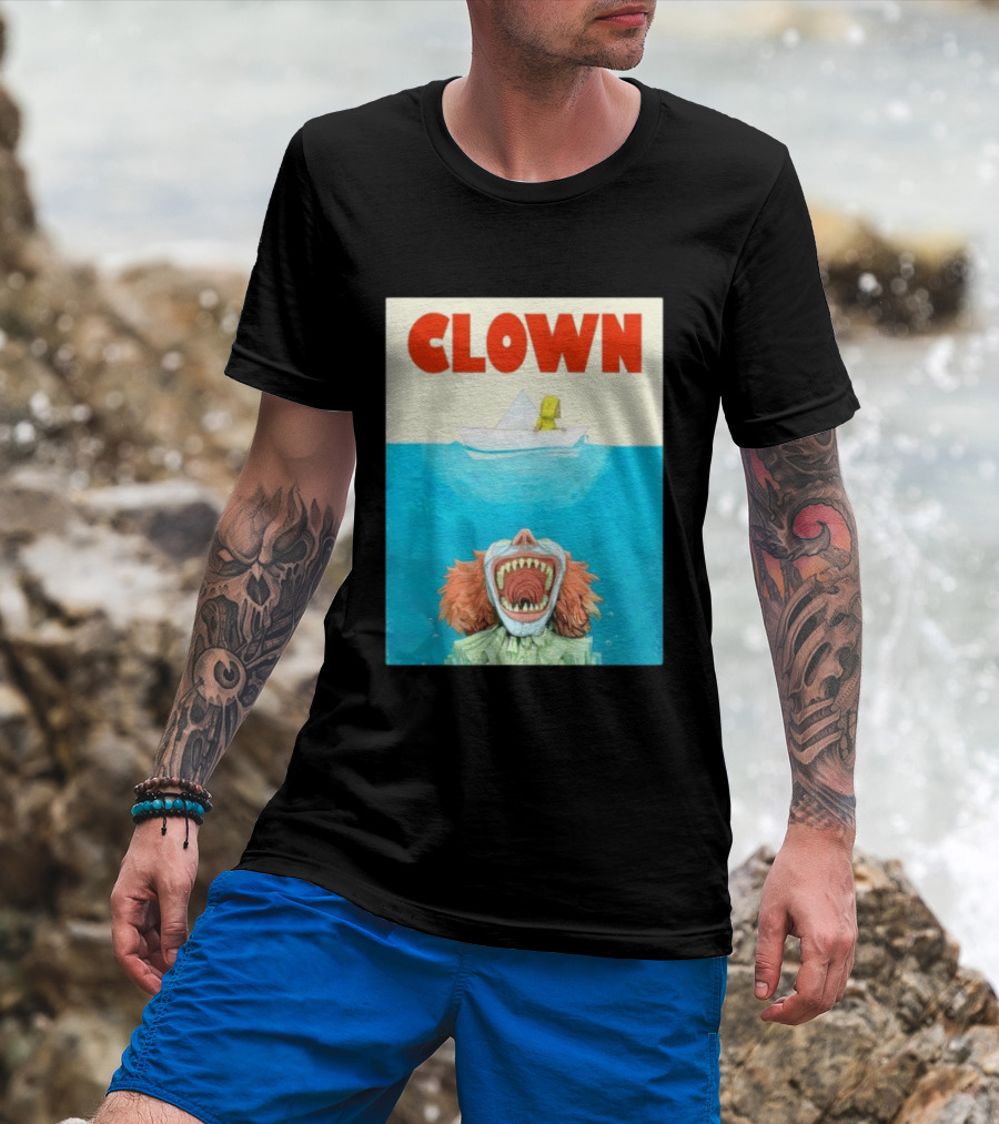 Halloween Jaws Inspired Clown Parody Horror Movie T-Shirt