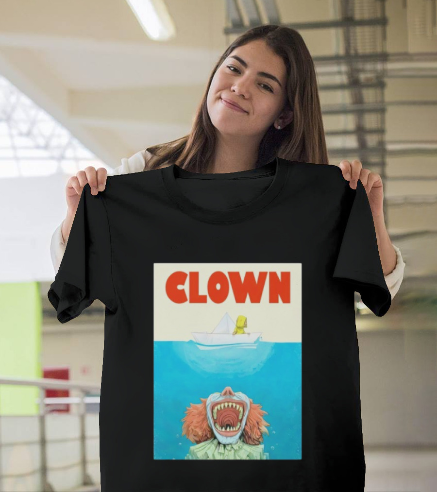 Halloween Jaws Inspired Clown Parody Horror Movie T-Shirt