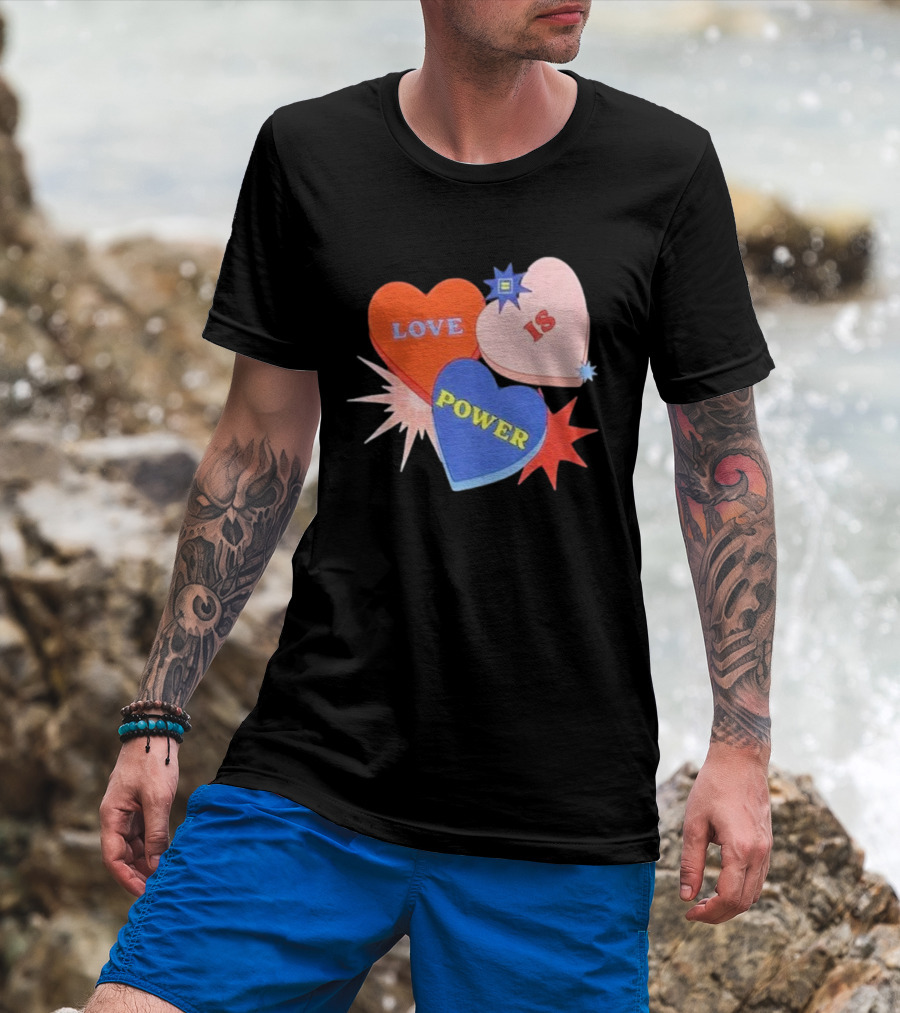 Love Is Power Heart Shapes Human Rights Campaign T-Shirt