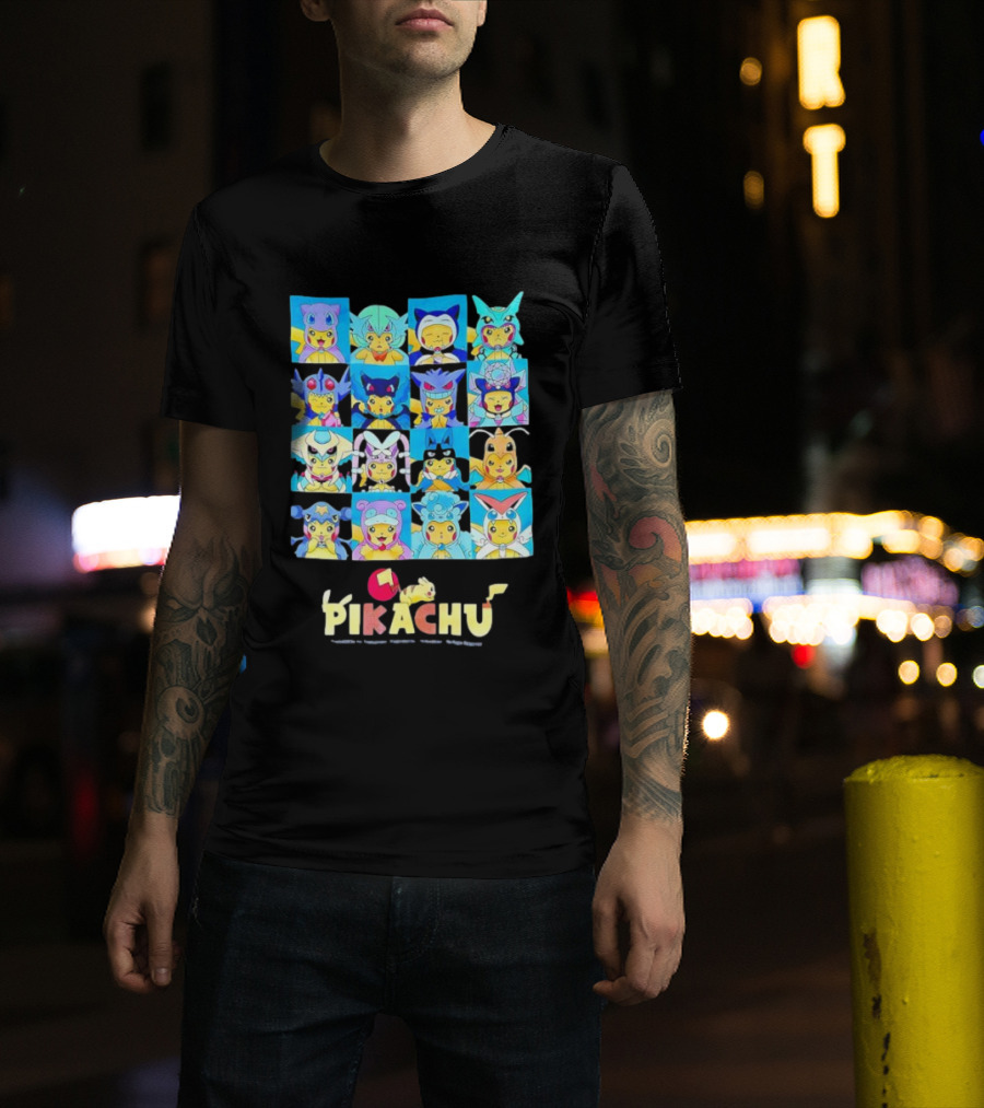 Pikachu Characters Cute Anime Costumes Collection Electric Company T-Shirt