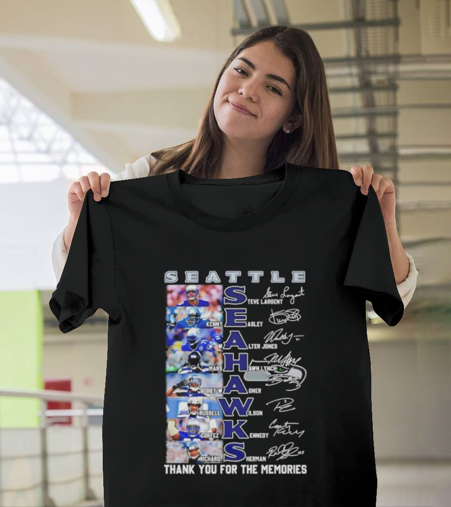 Seattle Seahawks Players Signature Thank You For The Memories T-Shirt