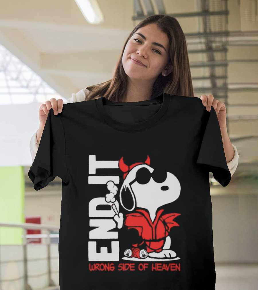 Snoopy End It Wrong Side Of Heaven Red Devil Suit T-Shirt