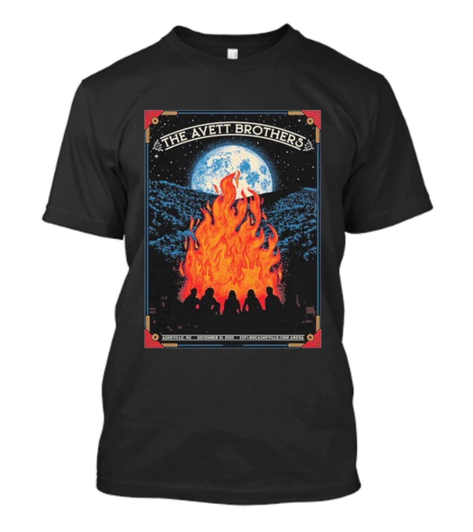 Avett Brothers Asheville NC Arena December 31 2025 Event Moon And Fire T-Shirt