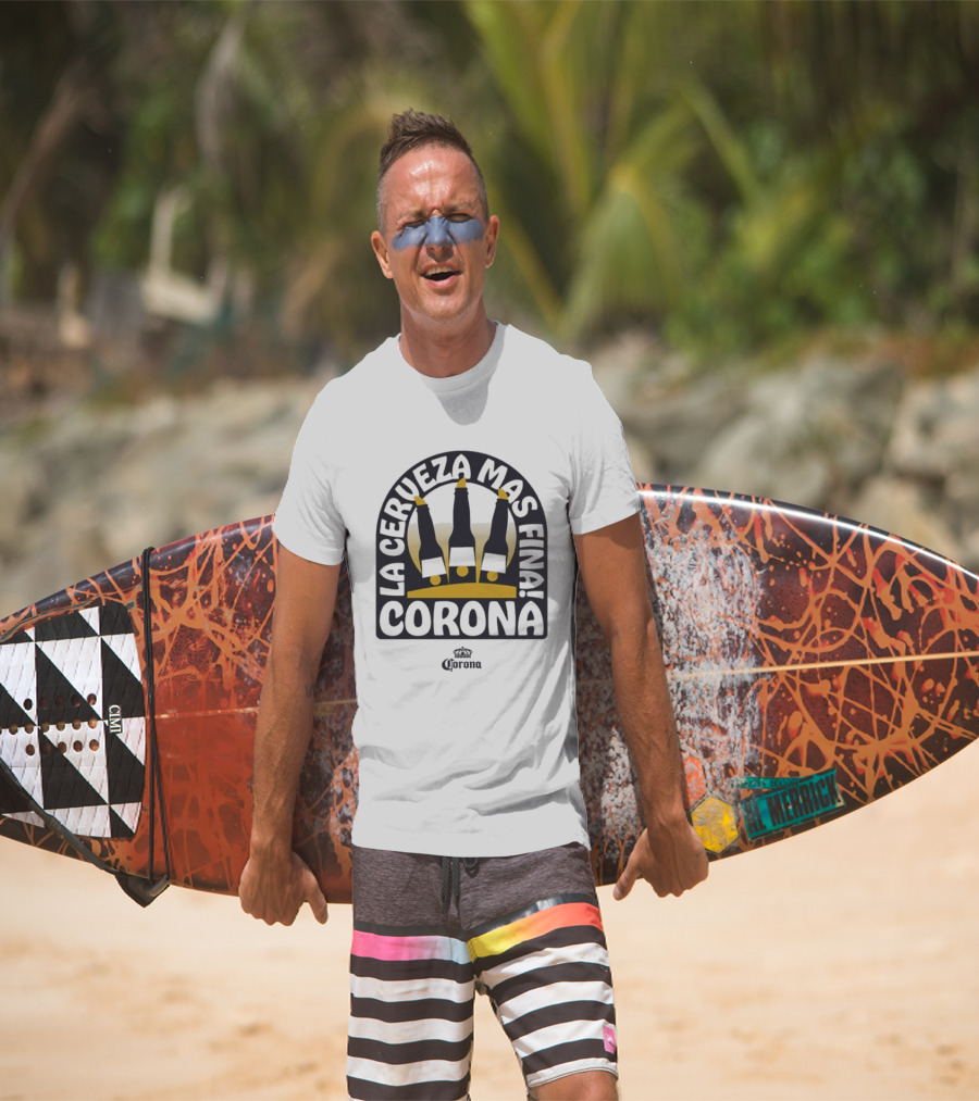 Corona La Cerveza Mas Fina Beach Bum Bottle Trio T-Shirt