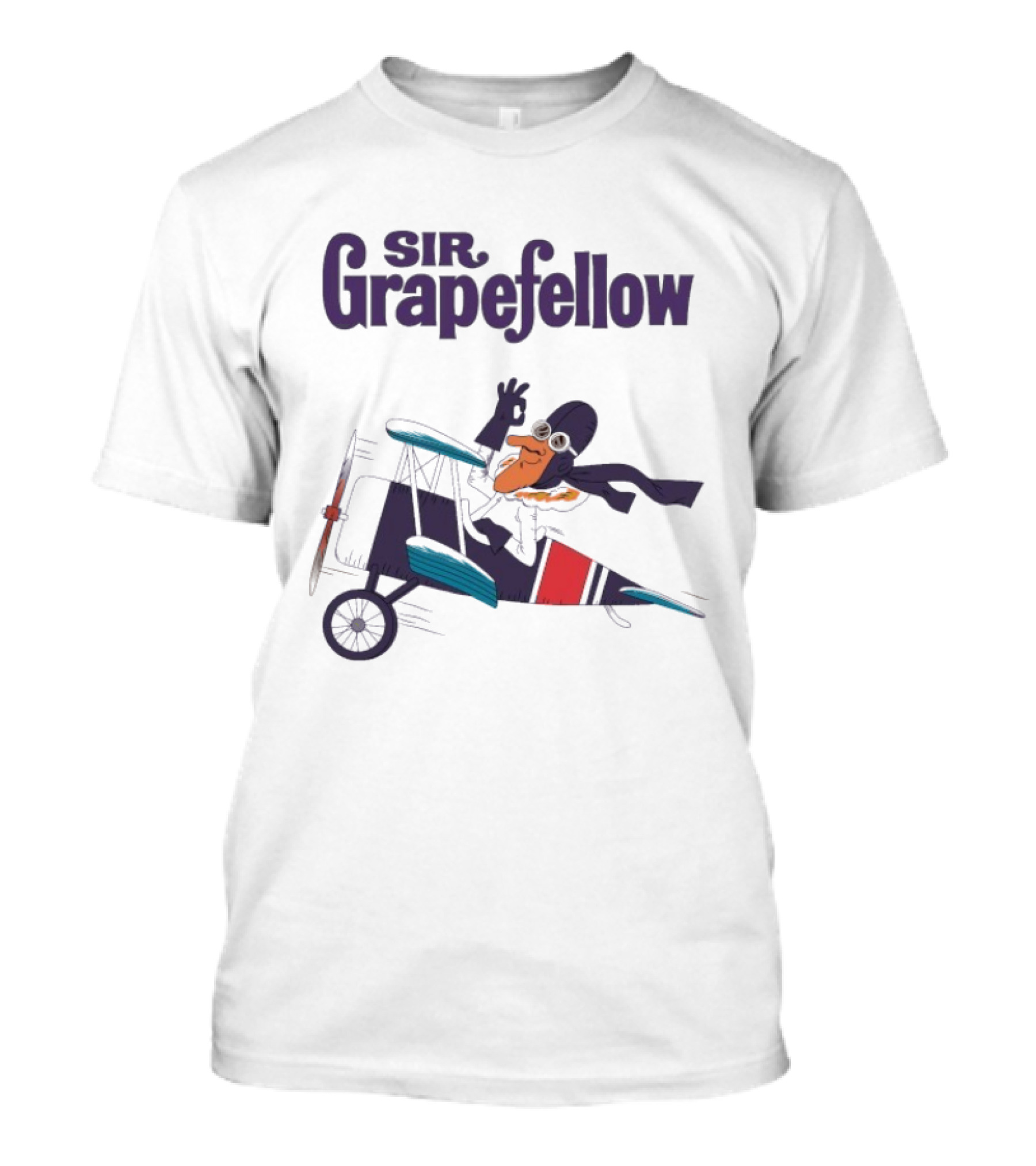 Sir Grapefellow Biplane Pilot T-Shirt