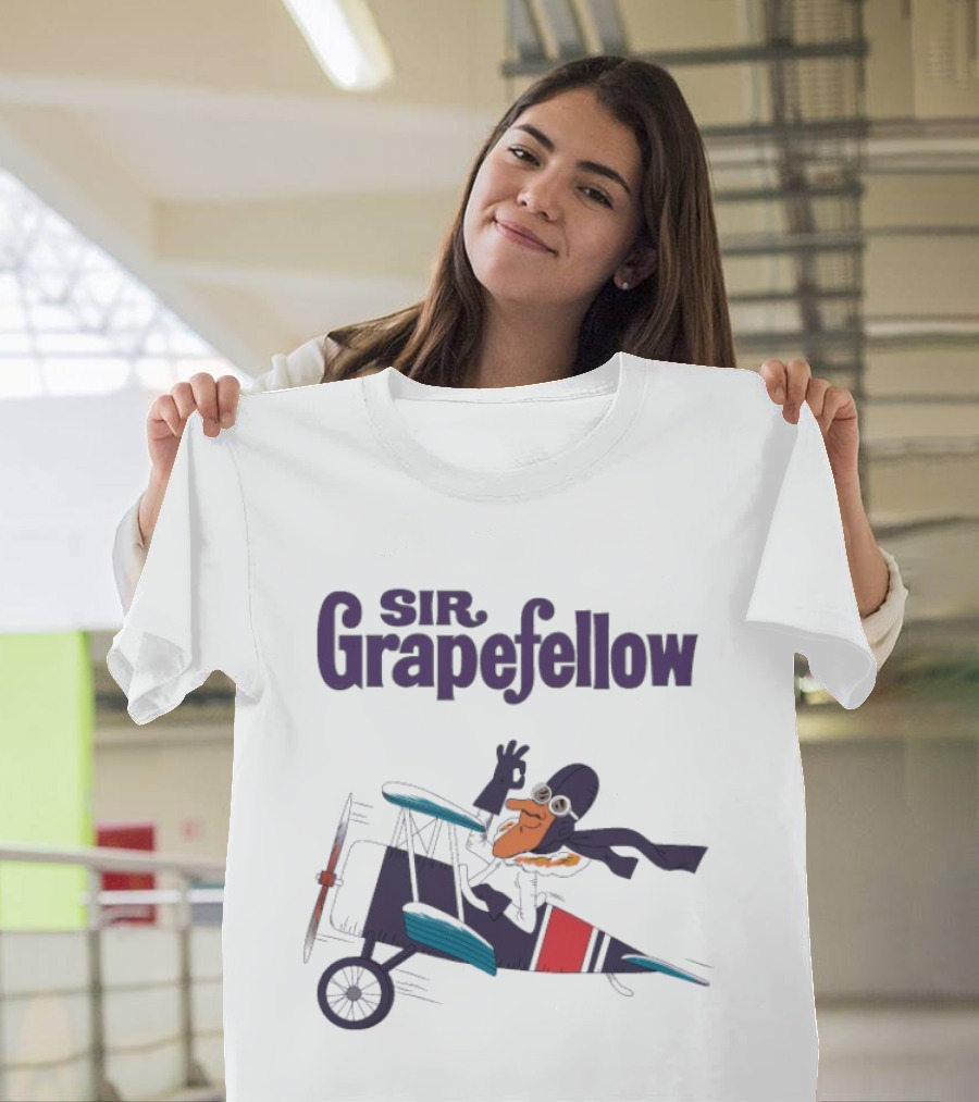 Sir Grapefellow Biplane Pilot T-Shirt