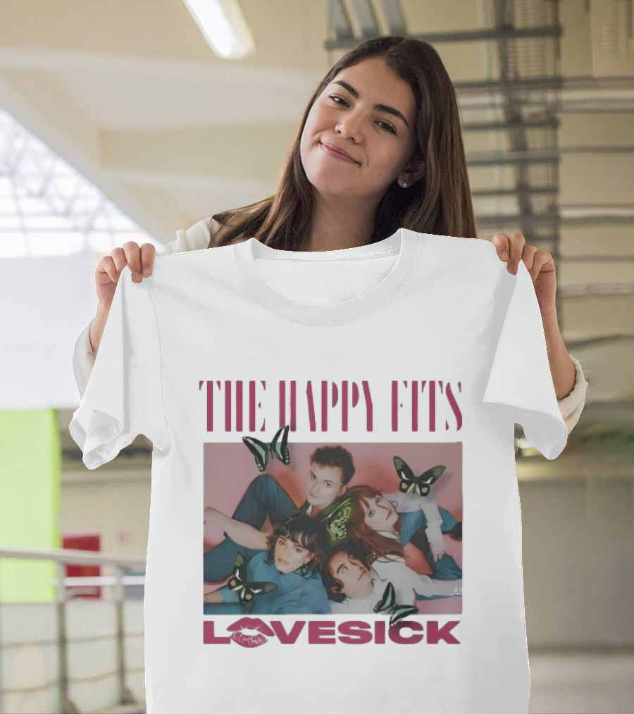 The Happy Fits Lovesick Pink Butterflies Photo T-Shirt