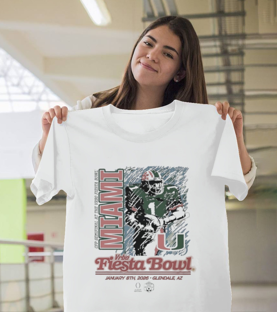 Miami Hurricanes Fiesta Bowl Glendale AZ December 31 2026 T-Shirt