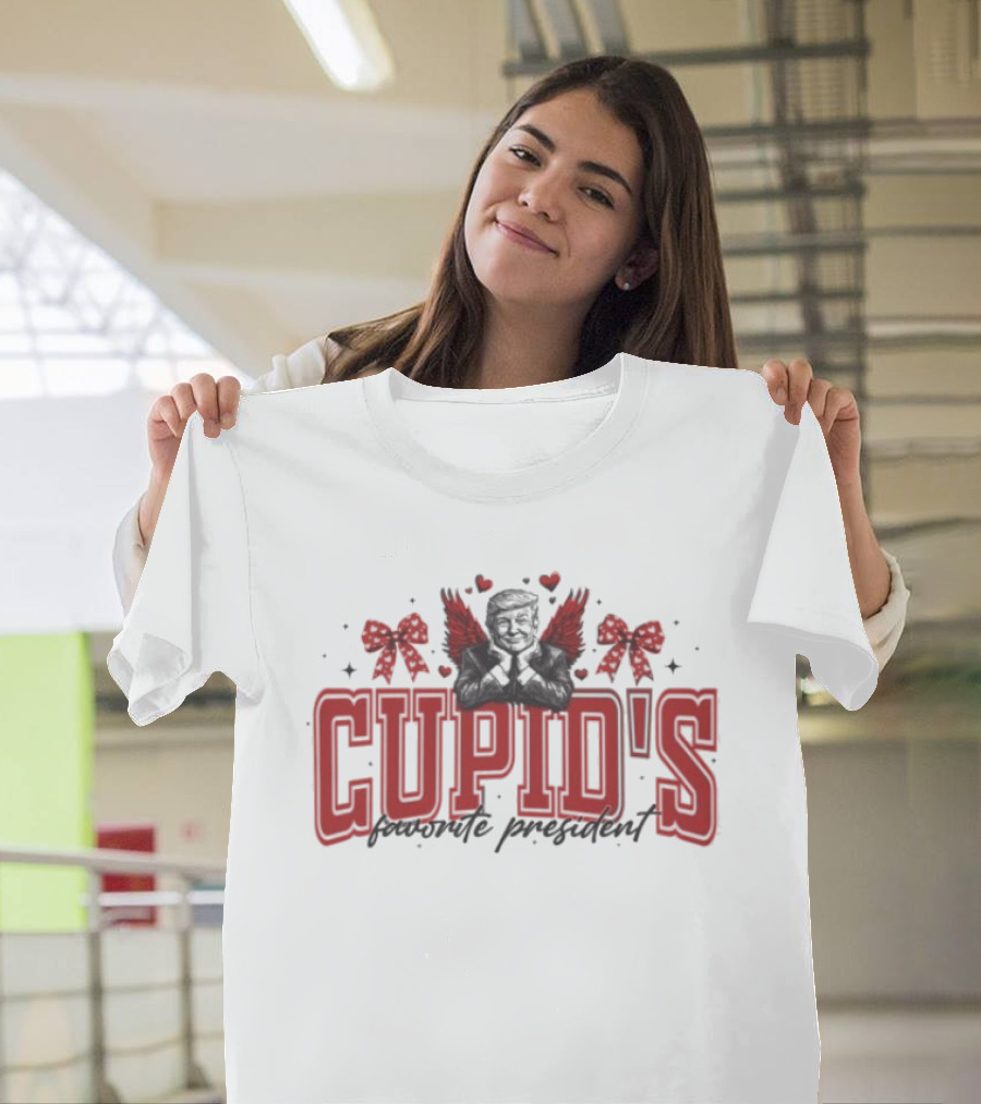 Trump Cupid's Favorite President Valentine's Wings And Bows T-Shirt
