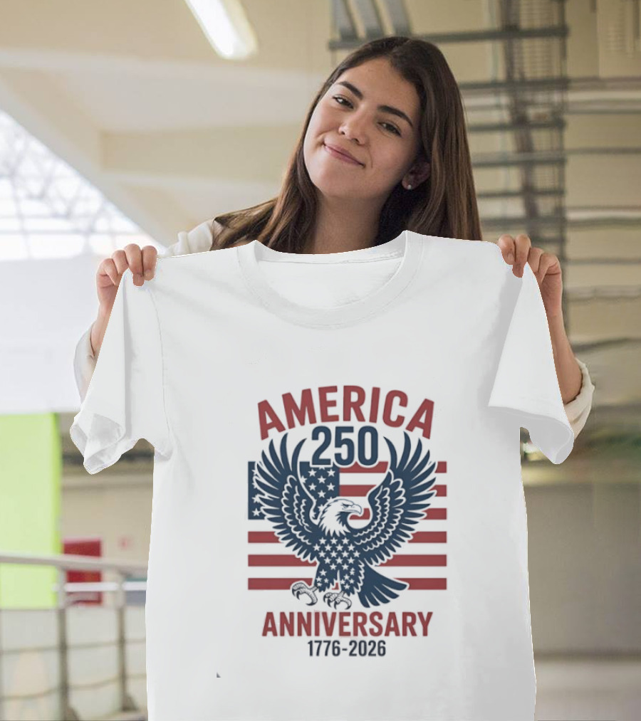 America 250th Anniversary 1776 2026 Eagle And Flag Celebration T-Shirt