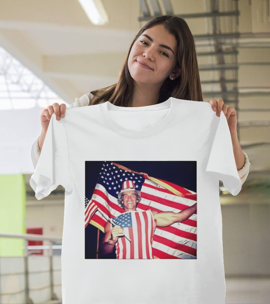 Arnold Schwarzenegger 1983 US Citizenship American Flag Celebration T-Shirt