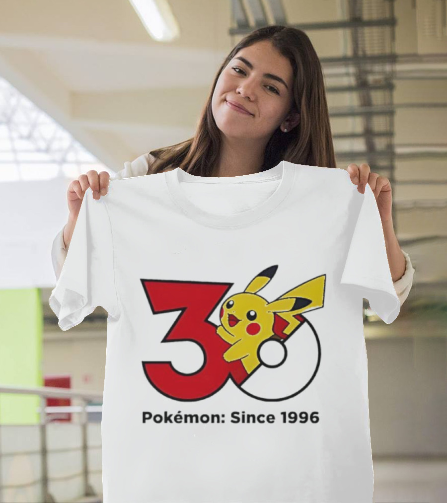 Pokémon 30th Anniversary Since 1996 Pikachu Celebration T-Shirt