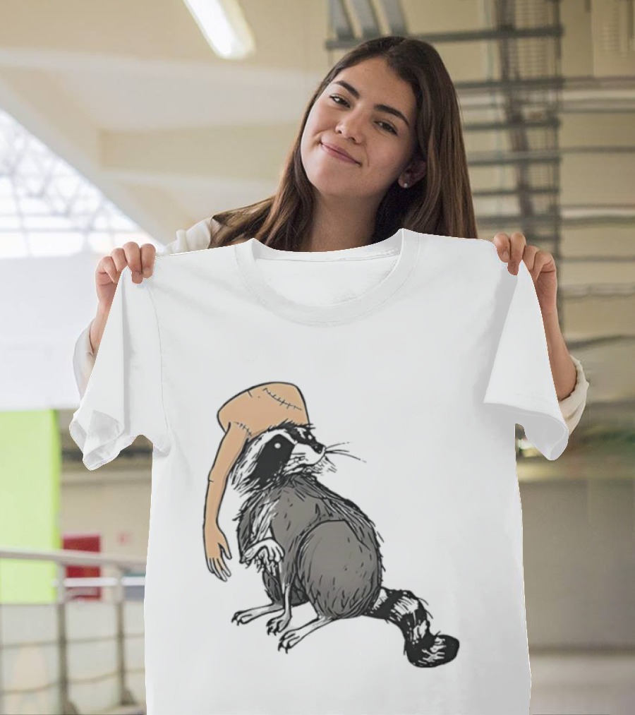 Raccoon With Human Arm Hat T-Shirt