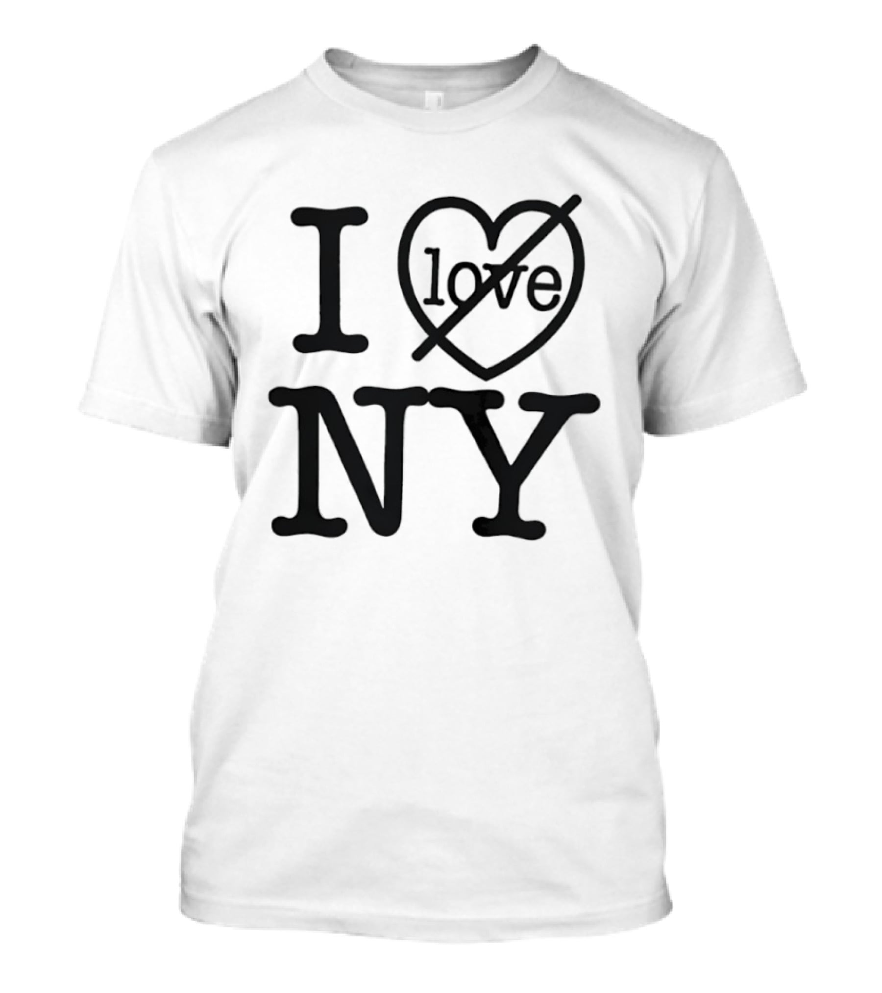 I No Love Heart Symbol Strikethrough NY T-Shirt