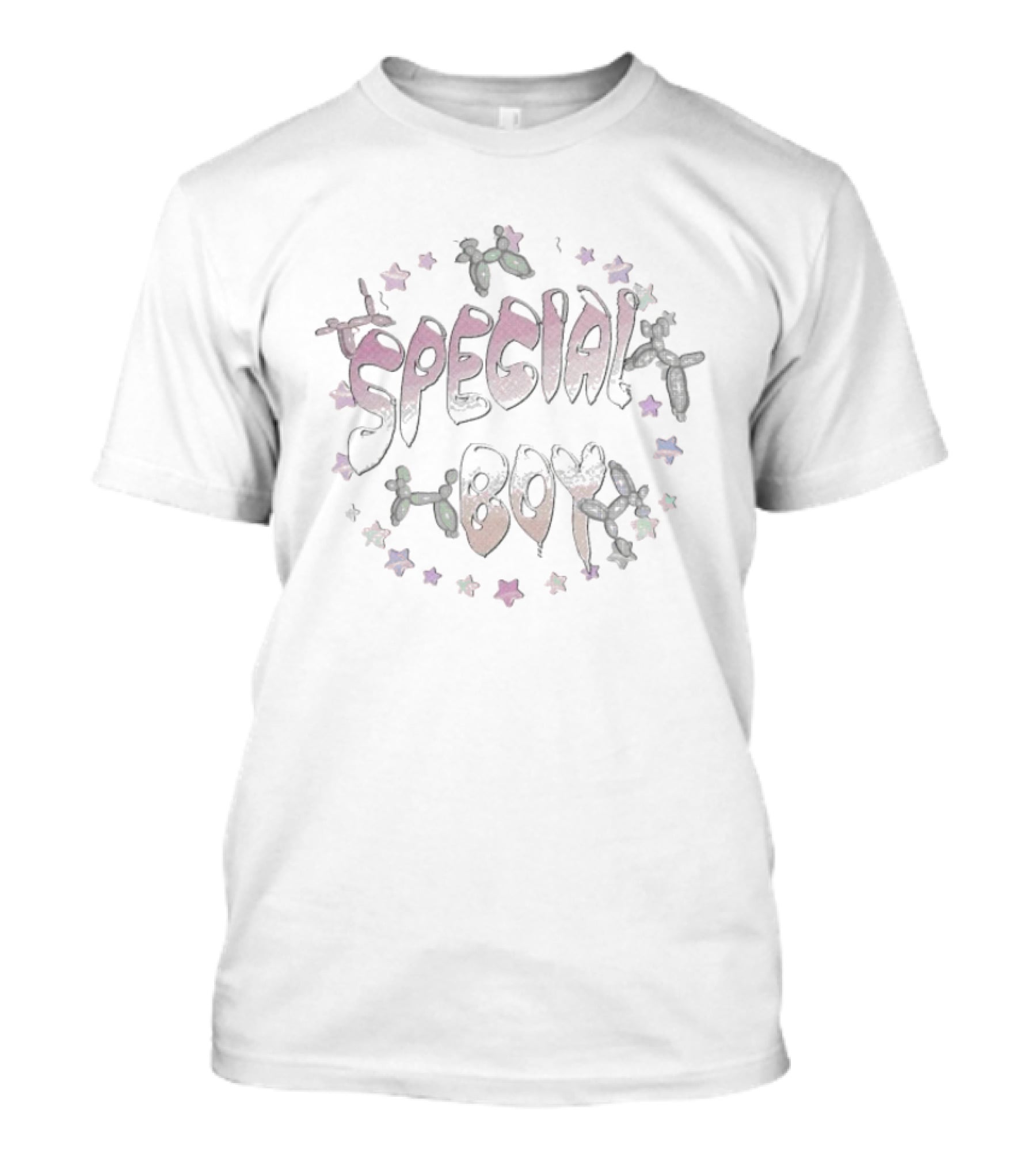 Special Boy Stars Pastel Pink Purple Celestial Motif T-Shirt