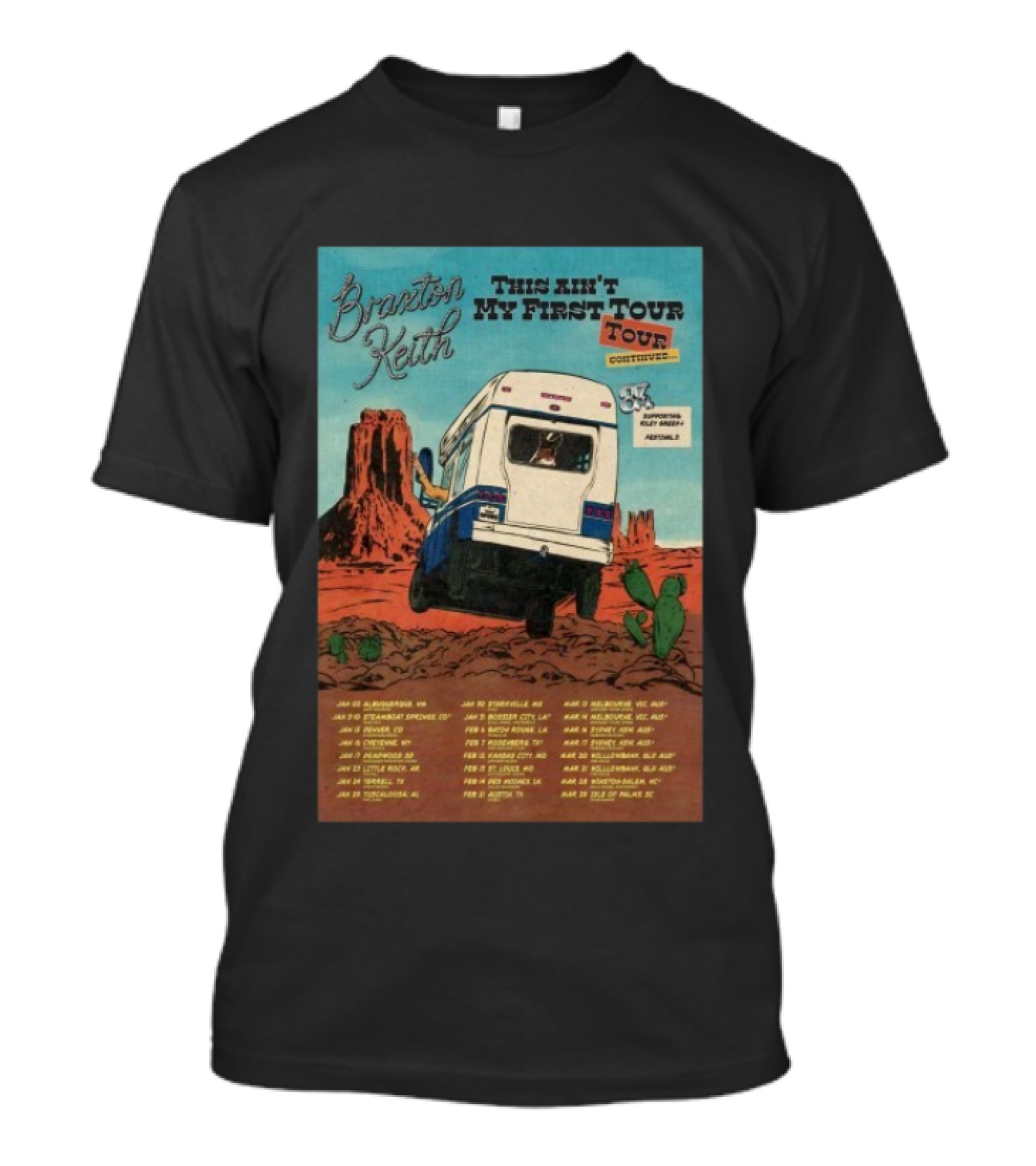 Braxton Keith This Ain't My First Tour 2026 Dates Bus Desert Scene T-Shirt